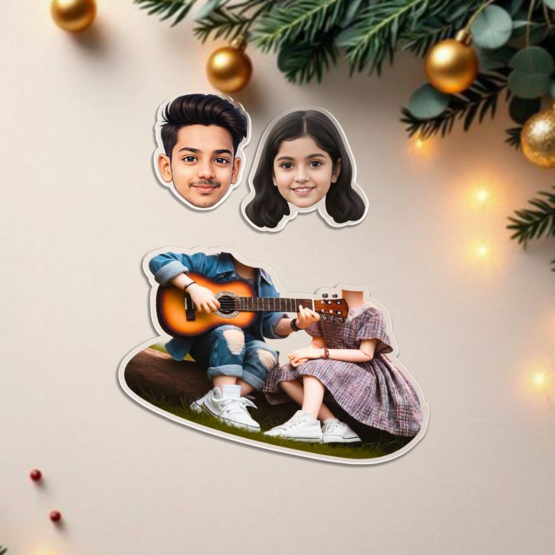 Personalized Couple Bobblehead Caricature Gift for Husband, Wife, Girlfriend, Boyfriend & Friends Solar Powered Moving Head Couple Gift for Birthday (Guitar Theme Couple)